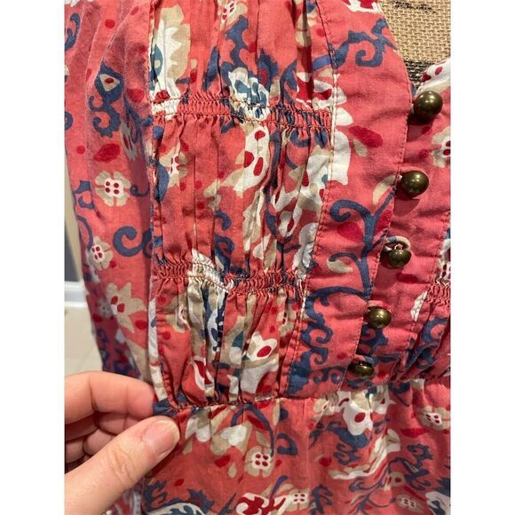 Charter Club Women's Plus 14W Pink Floral Sleeveless Blouse Ruffle Neck - Picture 3 of 7